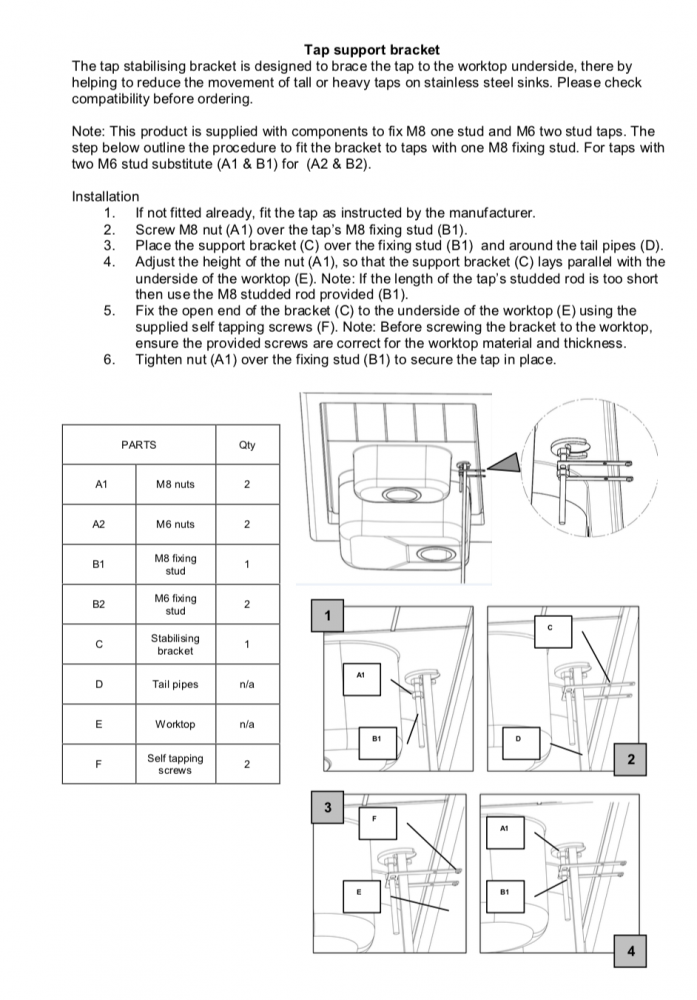 Smeg Universal Tap Brace Stabmix